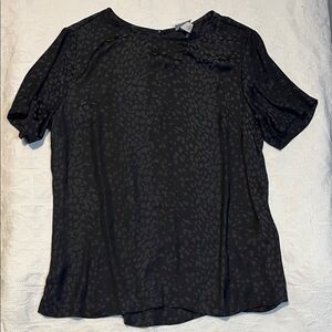 A New Day Black Animal Print Blouse, Size S